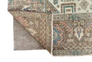 Semi Antique Muted Floral 9X12 Distressed Vintage Oriental Rug
