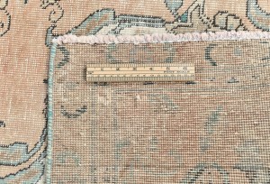 Semi Antique Muted Floral 8X11 Distressed Vintage Oriental Rug