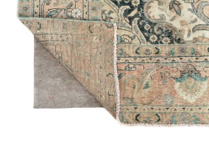 Semi Antique Muted Floral 8X11 Distressed Vintage Oriental Rug
