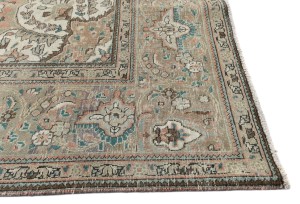 Antique Muted Floral 9'9X12'5 Distressed Vintage Oriental Rug