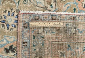 Semi Antique Muted Beige Floral 10X12 Distressed Vintage Oriental Rug