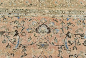 Semi Antique Muted Beige Floral 10X12 Distressed Vintage Oriental Rug