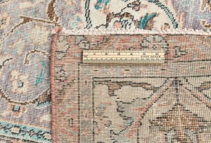 Semi Antique Muted Floral 9'5X12'7 Distressed Vintage Oriental Rug