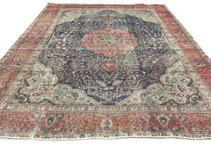 Antique Muted Floral 8X11 Distressed Vintage Oriental Rug