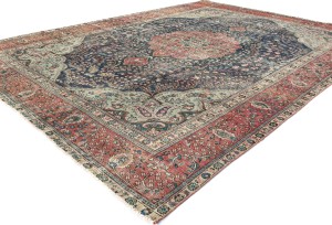 Antique Muted Floral 8X11 Distressed Vintage Oriental Rug