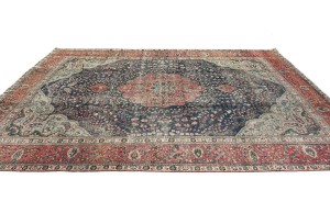 Antique Muted Floral 8X11 Distressed Vintage Oriental Rug