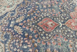 Antique Muted Floral 8X11 Distressed Vintage Oriental Rug