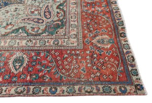 Antique Muted Floral 8X11 Distressed Vintage Oriental Rug