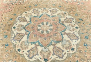 Antique Muted Floral 10X13 Distressed Vintage Oriental Rug