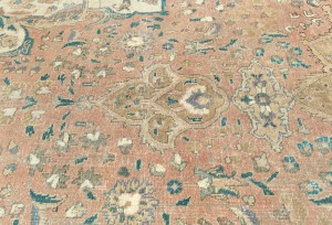 Antique Muted Floral 10X13 Distressed Vintage Oriental Rug