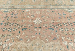 Antique Muted Floral 10X13 Distressed Vintage Oriental Rug