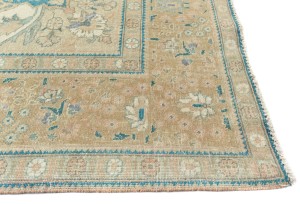 Antique Muted Floral 10X13 Distressed Vintage Oriental Rug