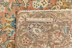 Semi Antique Muted Floral 8'5X12'6 Distressed Vintage Oriental Rug