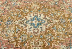 Semi Antique Muted Floral 8'5X12'6 Distressed Vintage Oriental Rug