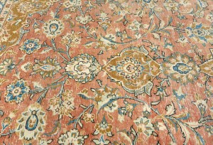 Semi Antique Muted Floral 8'5X12'6 Distressed Vintage Oriental Rug