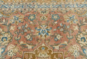 Semi Antique Muted Floral 8'5X12'6 Distressed Vintage Oriental Rug