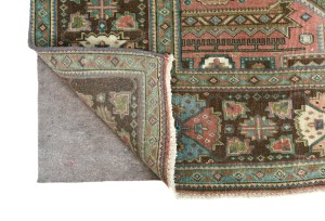 Antique Muted Geometric 10X13 Distressed Vintage Oriental Rug