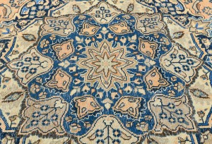 Semi Antique Muted Floral 9X12 Distressed Vintage Oriental Rug