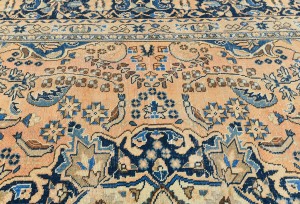 Semi Antique Muted Floral 9X12 Distressed Vintage Oriental Rug