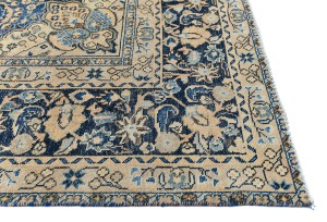 Semi Antique Muted Floral 9X12 Distressed Vintage Oriental Rug