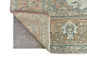 Antique Muted Floral 10X13 Distressed Vintage Oriental Rug