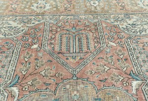 Antique Muted Floral 10X13 Distressed Vintage Oriental Rug