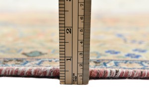 Semi Antique Muted Coral Red Floral 9X12 Distressed Vintage Oriental Rug