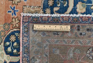 Semi Antique Muted Coral Red Floral 9X12 Distressed Vintage Oriental Rug