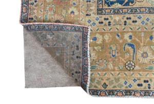 Semi Antique Muted Coral Red Floral 9X12 Distressed Vintage Oriental Rug