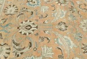Semi Antique Muted Floral 8X12 Distressed Vintage Oriental Rug
