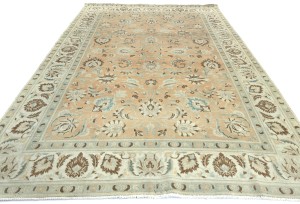 Semi Antique Muted Floral 8X12 Distressed Vintage Oriental Rug