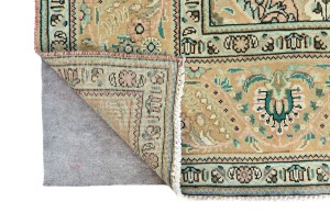 Semi Antique Muted Floral 10X12 Distressed Vintage Oriental Rug