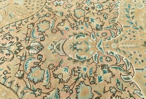Semi Antique Muted Floral 10X12 Distressed Vintage Oriental Rug