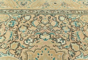 Semi Antique Muted Floral 10X12 Distressed Vintage Oriental Rug