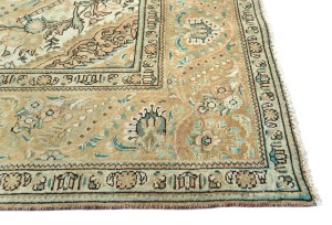 Semi Antique Muted Floral 10X12 Distressed Vintage Oriental Rug