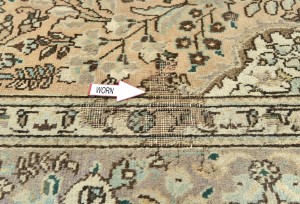 Semi Antique Muted Floral 7'5X11 Distressed Vintage Oriental Rug