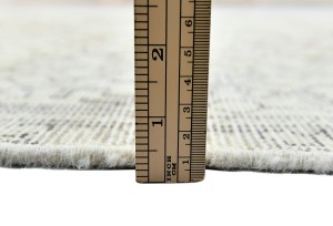 Antique Muted Beige Floral 4'7X7'8 Distressed Vintage Oriental Rug