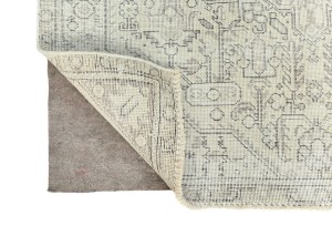 Antique Muted Beige Floral 4'7X7'8 Distressed Vintage Oriental Rug