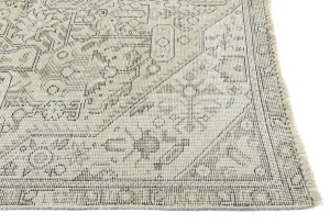 Antique Muted Beige Floral 4'7X7'8 Distressed Vintage Oriental Rug
