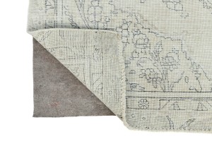Antique Muted Beige Floral 5'3X8'8 Distressed Vintage Oriental Rug