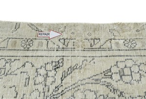 Antique Muted Beige Floral 5'3X8'8 Distressed Vintage Oriental Rug
