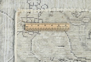 Antique Muted Beige Floral 4'6X7'3 Distressed Vintage Oriental Rug