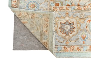 Light Blue Floral Oushak Peshawar 8X10 Pakistan Oriental Rug