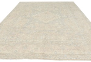 Taupe Floral Oushak Peshawar 8X10 Pakistan Oriental Rug