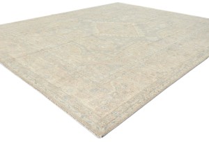 Taupe Floral Oushak Peshawar 8X10 Pakistan Oriental Rug
