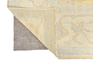Golden Beige Floral Oushak Peshawar 8'5X9'9 Pakistan Oriental Rug