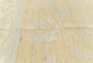 Golden Beige Floral Oushak Peshawar 8'5X9'9 Pakistan Oriental Rug