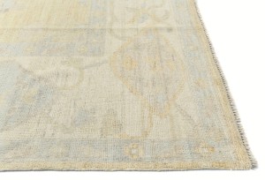 Golden Beige Floral Oushak Peshawar 8'5X9'9 Pakistan Oriental Rug