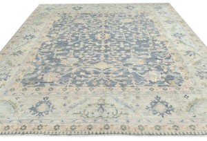 Gray Floral Oushak Peshawar 8'4X9'6 Pakistan Oriental Rug