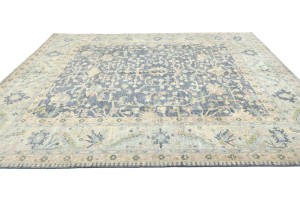 Gray Floral Oushak Peshawar 8'4X9'6 Pakistan Oriental Rug